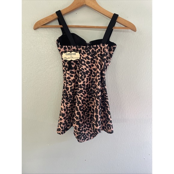 Collectif X Playful Promises Leopard Skirted Swimsuit Pin Up Rockabilly Sz 4, Xs - Picture 9 of 13